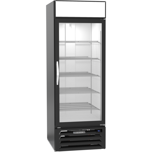 Beverage-Air Glass Door Merchandiser, Refrigerator, 22.5 cu. ft. Capacity, Black MMR23HC-1-B